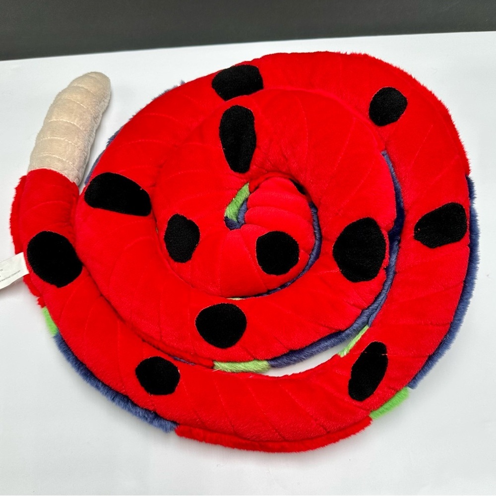 Toys R Us Animal Alley Coiled Rattle Snake 13” Blue Red Y2K Stuffed Animal - Picture 9 of 10